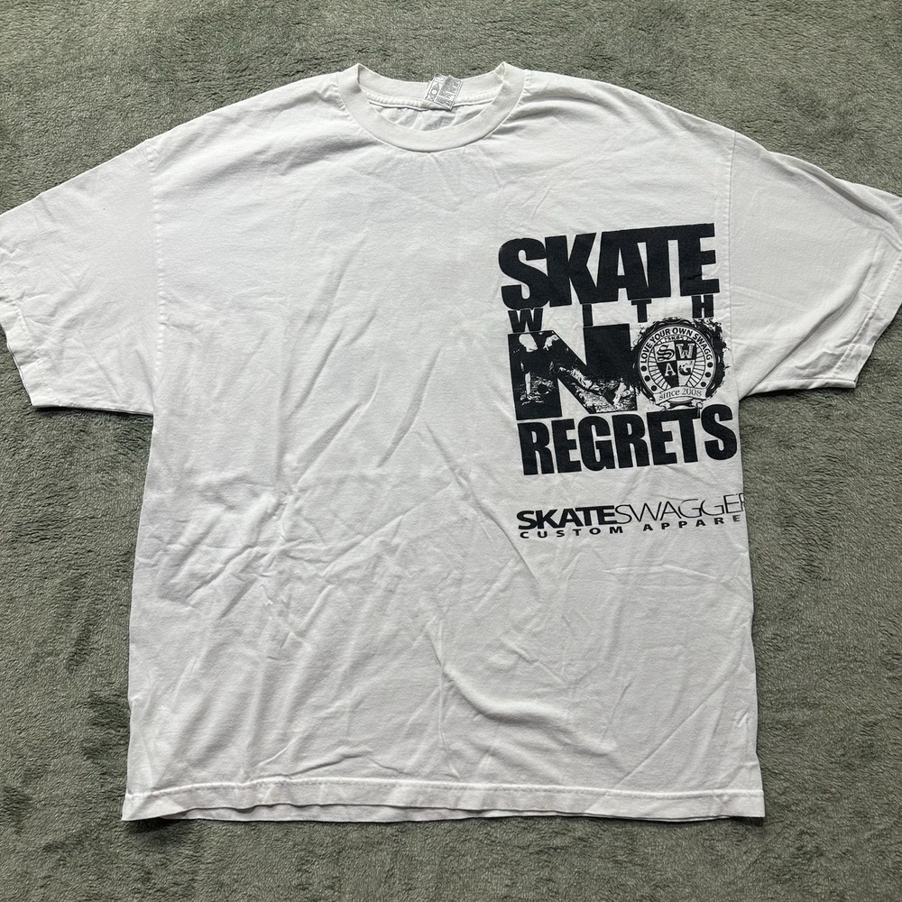 Skate Swagger No Regrets Men's T Shirt Y2K Size XXL‎